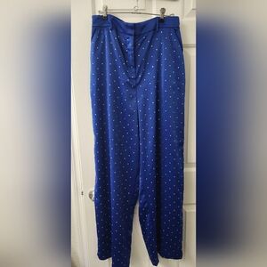 House Of Harlow 1960 Blue Trouser Pants Wide Leg Size L *flaws*
